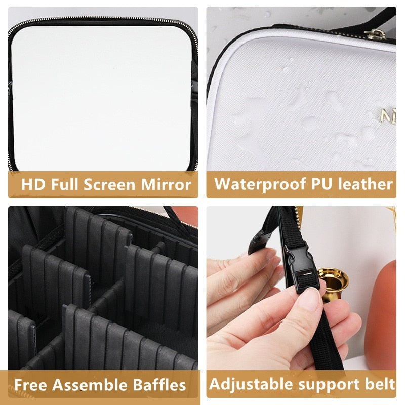 VanityVue - Makeup Storage Box With LED Mirror