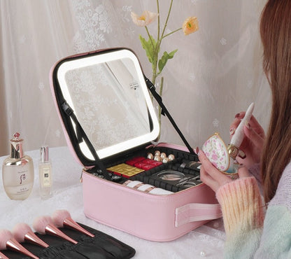 VanityVue - Makeup Storage Box With LED Mirror